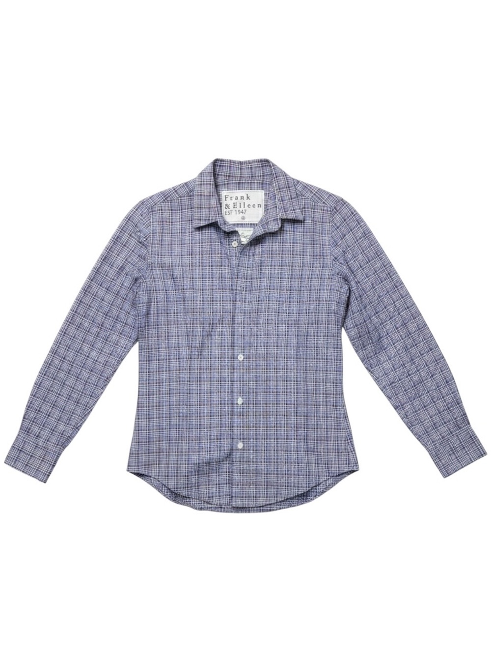 Frank & Eileen Barry Long Sleeve Plaid Button Down Shirt Blue Purple XS